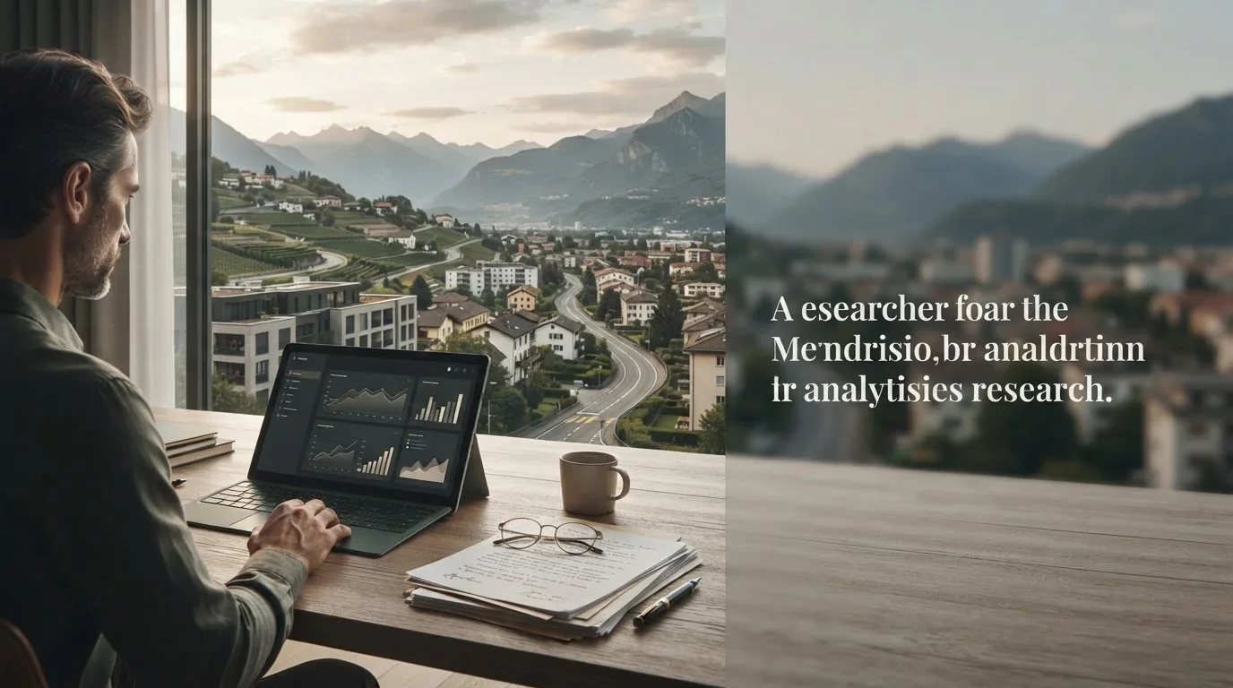 Illustrazione editoriale di Mendrisio e di una recensione di casinò online in lingua italiana